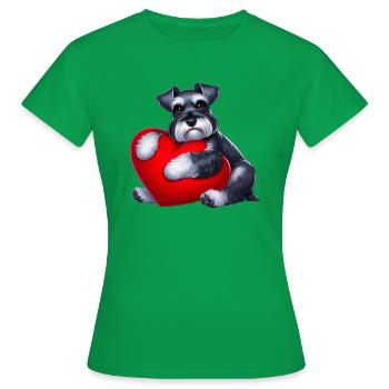Minature Schnauzer Art - Women's T-Shirt - kelly green - Front - AI Model Female 172 dark (172cm)