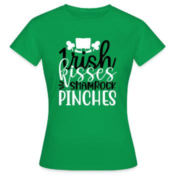 Irish Kisses Shamrock Pinches - Frauen T-Shirt - Kelly Green - Vorne - AI Model Female 172 dark (172cm)