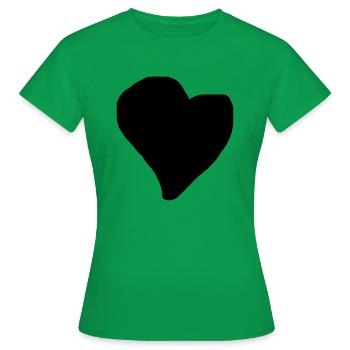 Coeur Noir Coeur Un cœur pour vous Cadeau - T-shirt Femme - vert - Devant - AI Model Female 172 dark (172cm)