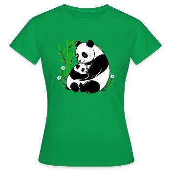 Tendresse de Panda - T-shirt Femme - vert - Devant - AI Model Female 172 dark (172cm)