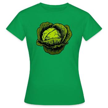 cabbage red cabbage white cabbage cabbage kale veggie gemuese - Women's T-Shirt - kelly green - Front - AI Model Female 172 dark (172cm)