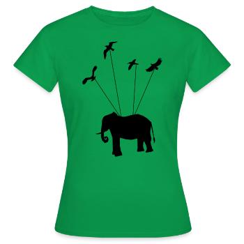 Vol d’éléphant - T-shirt Femme - vert - Devant - AI Model Female 172 dark (172cm)