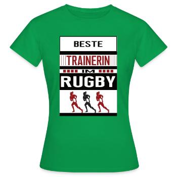 Rugby Trainerin Beste Rugbytrainerin Rugbytraining - Frauen T-Shirt - Kelly Green - Vorne - AI Model Female 172 dark (172cm)