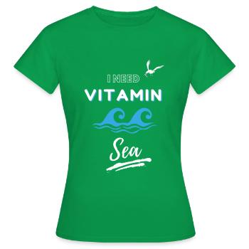J’ai besoin de vitamine mer - T-shirt Femme - vert - Devant - AI Model Female 172 dark (172cm)