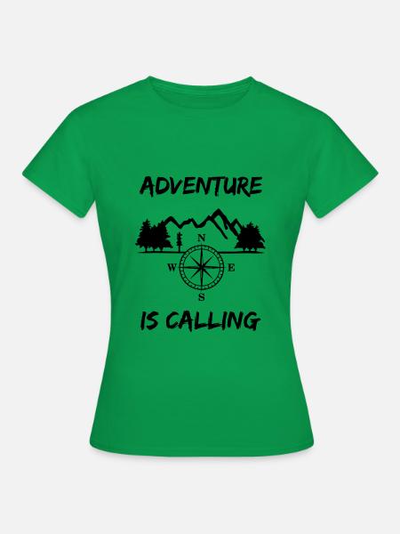 Berge, Wald, Kompass - Frauen T-Shirt - Kelly Green