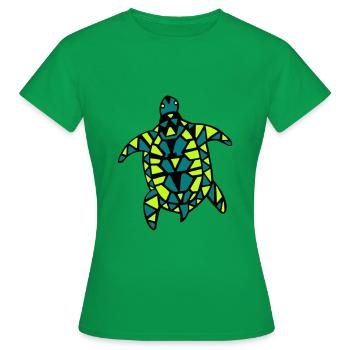 Schildkröte dreifarbig 2 - Frauen T-Shirt - Kelly Green - Vorne - AI Model Female 172 dark (172cm)