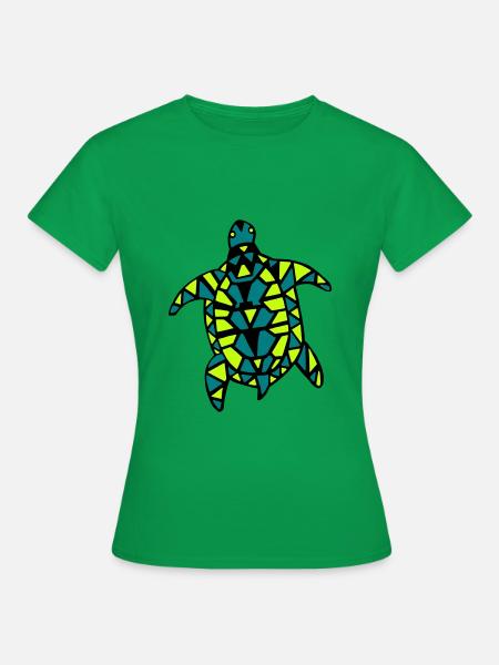 Schildkröte dreifarbig 2 - Frauen T-Shirt - Kelly Green