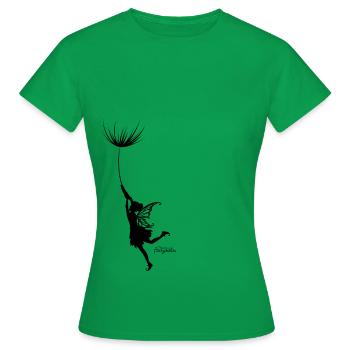 Vom Winde verweht Feen Motiv mit Pusteblumen Samen - Frauen T-Shirt - Kelly Green - Vorne - AI Model Female 172 dark (172cm)