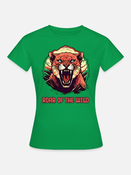 Roar of the wilderness and the wild mountain lion - Women's T-Shirt - kelly green