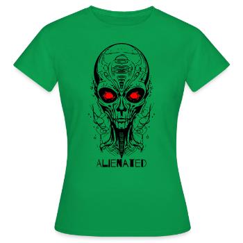 Alienated Alien Face - Women's T-Shirt - kelly green - Front - AI Model Female 172 dark (172cm)