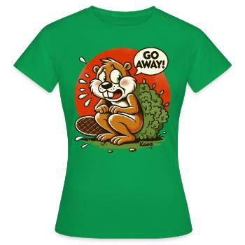 Eichhörnchen macht Pause hinter Busch, Geh weg! - Frauen T-Shirt - Kelly Green - Vorne - AI Model Female 172 dark (172cm)