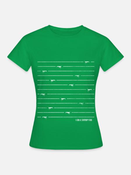 Shrimp - Shrimp fan Stripes - Frauen T-Shirt - Kelly Green