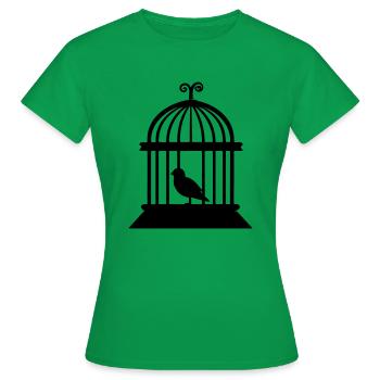cage à oiseaux - T-shirt Femme - vert - Devant - AI Model Female 172 dark (172cm)