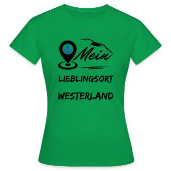 Westerland mein Lieblingsort-Lieblingsinsel Sylt - Frauen T-Shirt - Kelly Green - Vorne - AI Model Female 172 dark (172cm)