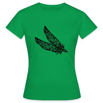 Maori feather - Women's T-Shirt - kelly green - Front - AI Model Female 172 dark (172cm)