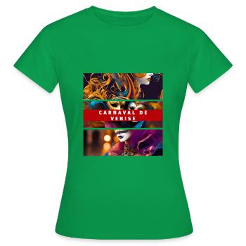 Chromatic Carnival - Women's T-Shirt - kelly green - Front - AI Model Female 172 dark (172cm)