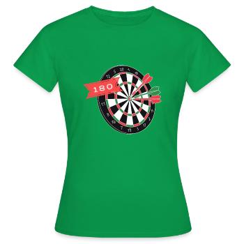 Sports de fléchettes | Double Out 180 Dartliga Bullseye 501 - T-shirt Femme - vert - Devant - AI Model Female 172 dark (172cm)