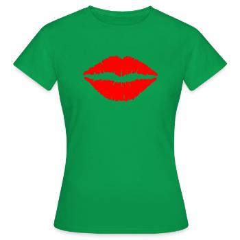 Masque buccal Kiss - T-shirt Femme - vert - Devant - AI Model Female 172 dark (172cm)