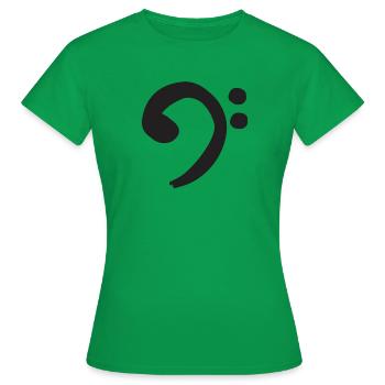 Bass Clef - Black - Women's T-Shirt - kelly green - Front - AI Model Female 172 dark (172cm)