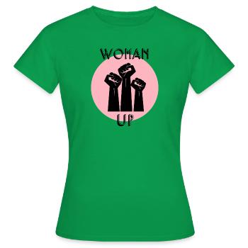 Woman up féministe cadeau féministe - T-shirt Femme - vert - Devant - AI Model Female 172 dark (172cm)