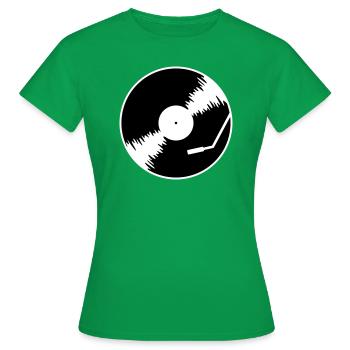Record Vinyl DJ Record Player - Women's T-Shirt - kelly green - Front - AI Model Female 172 dark (172cm)