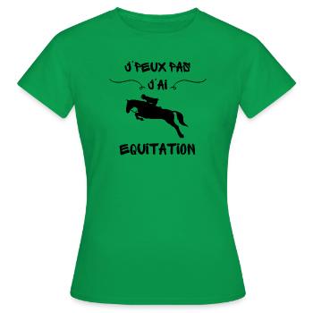 Ich kann nicht, ich bin gefahren - Frauen T-Shirt - Kelly Green - Vorne - AI Model Female 172 dark (172cm)