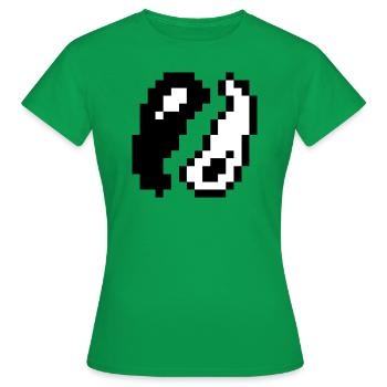 Ying Yang Pixel - Women's T-Shirt - kelly green - Front - AI Model Female 172 dark (172cm)