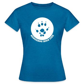 Hedgehog - High Five - neg - Women's T-Shirt - antique blue sapphire heather - Front - AI Model Female 172 dark (172cm)