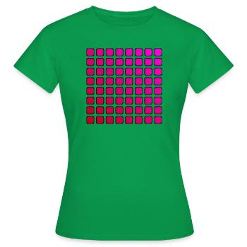 Pink and Red Gradient Squares - Women's T-Shirt - kelly green - Front - AI Model Female 172 dark (172cm)