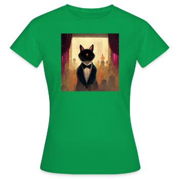Ballroom cat - Women's T-Shirt - kelly green - Front - AI Model Female 172 dark (172cm)