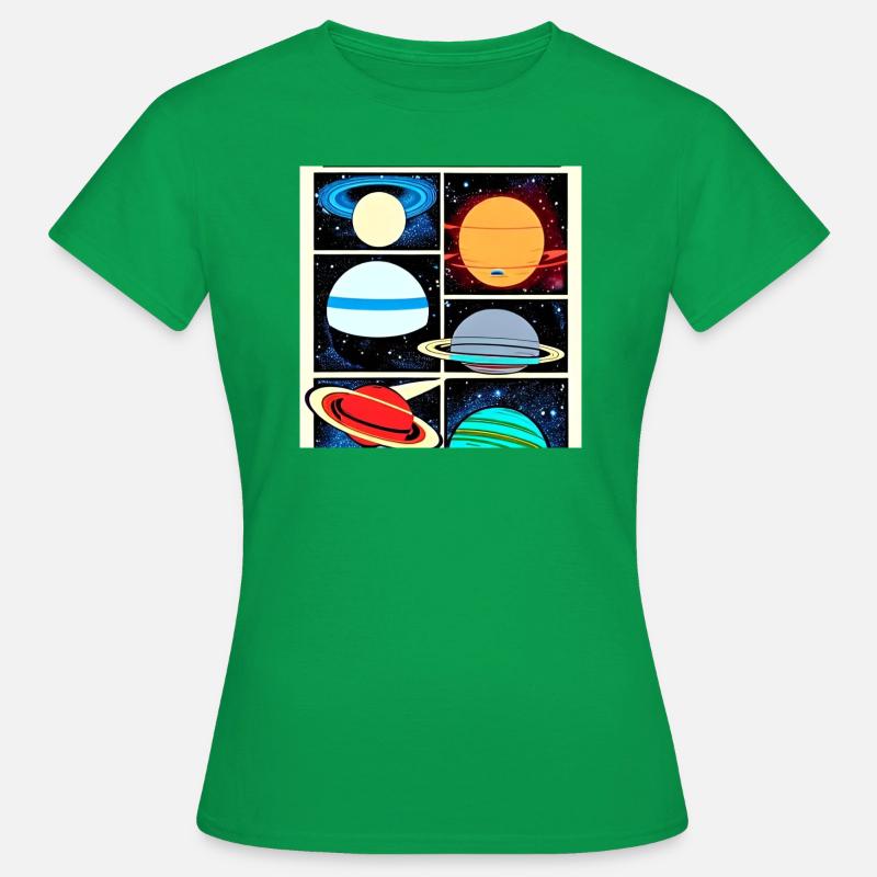 Planets on space comics style - Women's T-Shirt - kelly green