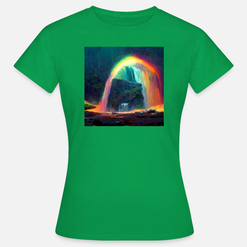 Rainbow watterfall - Frauen T-Shirt - Kelly Green