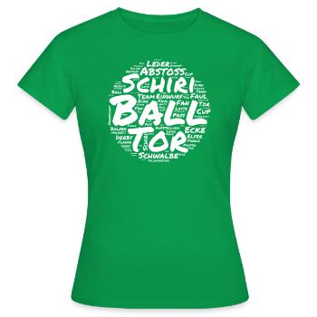 Fussball Wörter - Frauen T-Shirt - Kelly Green - Vorne - AI Model Female 172 dark (172cm)
