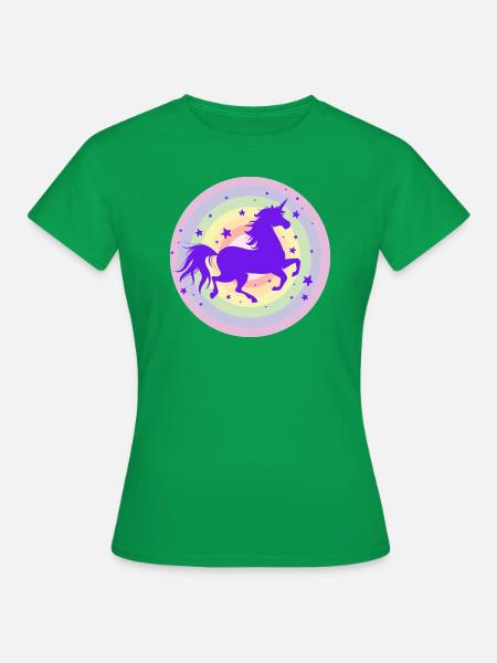 Laufende Einhorn Silhouette - Frauen T-Shirt - Kelly Green