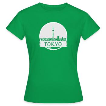 Ville de Tokyo - T-shirt Femme - vert - Devant - AI Model Female 172 dark (172cm)