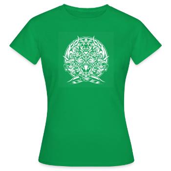 Owls - Eagle Owl 1 - neg - Women's T-Shirt - kelly green - Front - AI Model Female 172 dark (172cm)