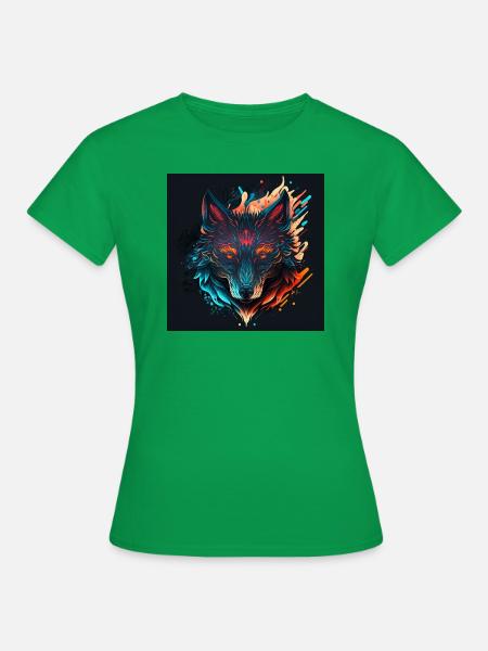 Abstrakter Wolfskopf - Frauen T-Shirt - Kelly Green