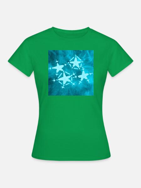 4 BLAUE STERNE - Frauen T-Shirt - Kelly Green