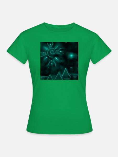 SONNE UND PYRAMIDEN INDIGO - Frauen T-Shirt - Kelly Green