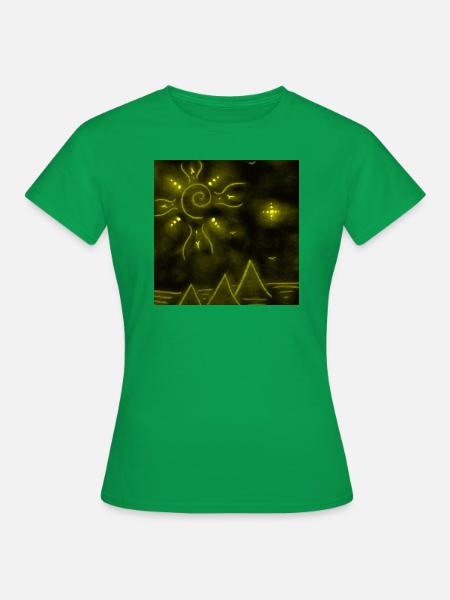 SONNE UND GELBE PYRAMIDEN - Frauen T-Shirt - Kelly Green
