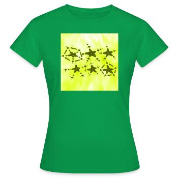 6 ÉTOILES JAUNE SOURIANT - T-shirt Femme - vert - Devant - AI Model Female 172 dark (172cm)