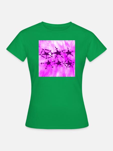 6 STERNE LÄCHELN VIOLETT - Frauen T-Shirt - Kelly Green