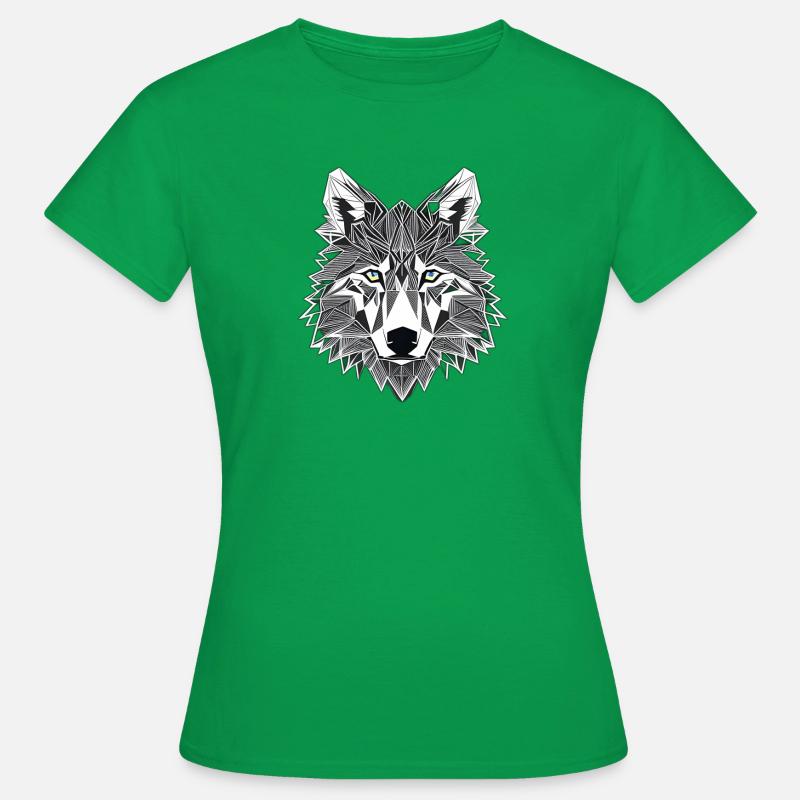 Polyline Wolf - Women's T-Shirt - kelly green
