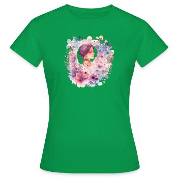 Design de fête des mères dessiné à la main - T-shirt Femme - vert - Devant - AI Model Female 172 dark (172cm)