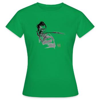 samurai en garde 03 - T-shirt Femme - vert - Devant - AI Model Female 172 dark (172cm)
