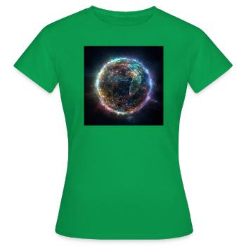 Erde umwoben von einem Netzwerk - Frauen T-Shirt - Kelly Green - Vorne - AI Model Female 172 dark (172cm)