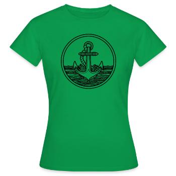 Anker Boot Schiff Nautik - Frauen T-Shirt - Kelly Green - Vorne - AI Model Female 172 dark (172cm)