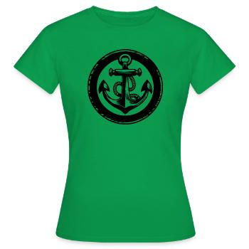 Anker Boot Schiff Nautik - Frauen T-Shirt - Kelly Green - Vorne - AI Model Female 172 dark (172cm)