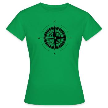 Kompass Nautik Segelboot Seefahrer - Frauen T-Shirt - Kelly Green - Vorne - AI Model Female 172 dark (172cm)