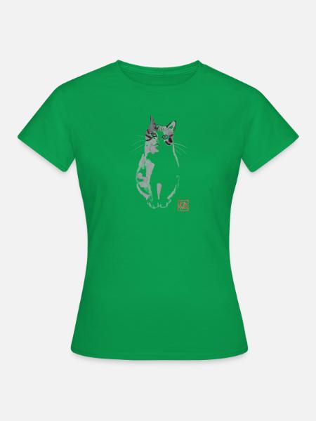 Verfragende Katze - Frauen T-Shirt - Kelly Green